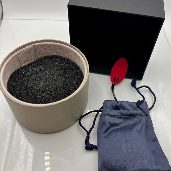 New Charles Hubert Gold-plated Double Hunter Blue Dial Pocket Watch - Picture 3 of 8